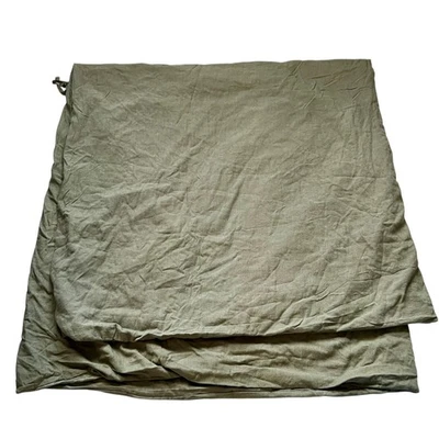 Funda nórdica Casaluna lino pesado verde oliva reina completa nueva sin etiquetas cremallera sólida Foto 1 de 4