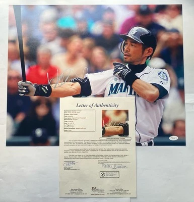 ICHIRO SUZUKI Autographed Signed 16x20 Photo Picture Seattle Mariners Japan COA - Image 1 of 2