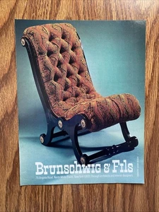1987 Magazindruck Anzeige Brunschwig & Fils verzierter Stuhl Dianora gewebte Textur - Bild 1 von 1