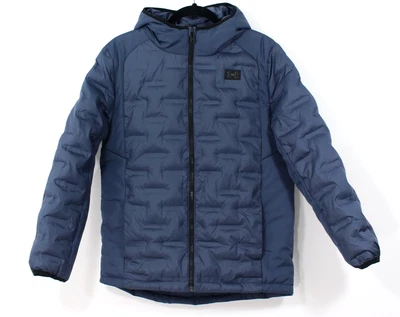 Under Armour Pronto Puffer Jacket High Neck Hooded Quilted Blue Boys XL Youth - Image 1 of 4