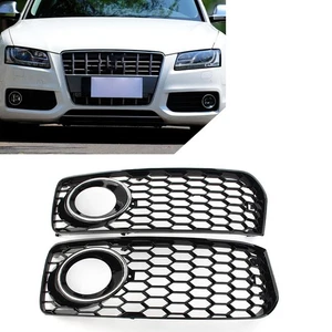 Wabenförmige Frontstoßstangengrillabdeckung für Audi A5 S5 B8 2008–2012, Chrom - Picture 1 of 9