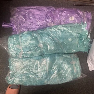 PURPLE, & BLUE RUFFLE TABLE SKIRTS Lot Of 3 - Picture 1 of 3