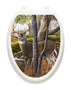 Toilet Tattoos Toilet Seat Lid Decor Deer Creek Vinyl Lid Cover - Picture 1 of 3