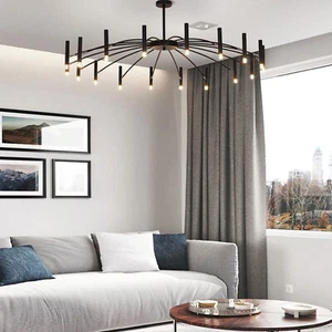 Black Chandelier Lighting Large Hotel Home Pendant Light Led Modern Chandelier - Picture 1 of 11