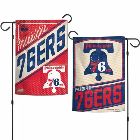 PHILADELPHIA 76ERS DOUBLE SIDED GARDEN FLAG 12"X18" NBA LICENSED YARD BANNER Cover