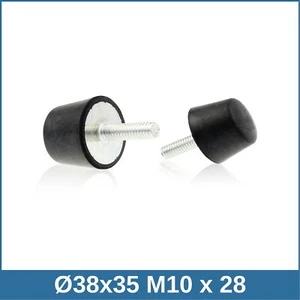 KD Ø38x35 M10x28 NK55°Shore verzinkt konischer Gummi-Metall-Puffer - Picture 1 of 2