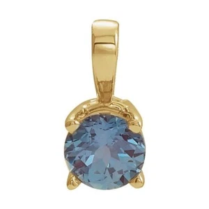 14K Yellow 6 mm Lab-Grown Alexandrite Pendant - Picture 1 of 1