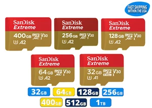 Sandisk Extreme MicroSD Memory Card works with GoPro Max Hero 7/8/9/10/11/12 - Picture 1 of 15