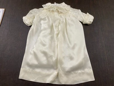 Vintage Baby Girl Satin Jacket Collared Smocked Neckline Lace Trim Handmade - Image 1 of 4