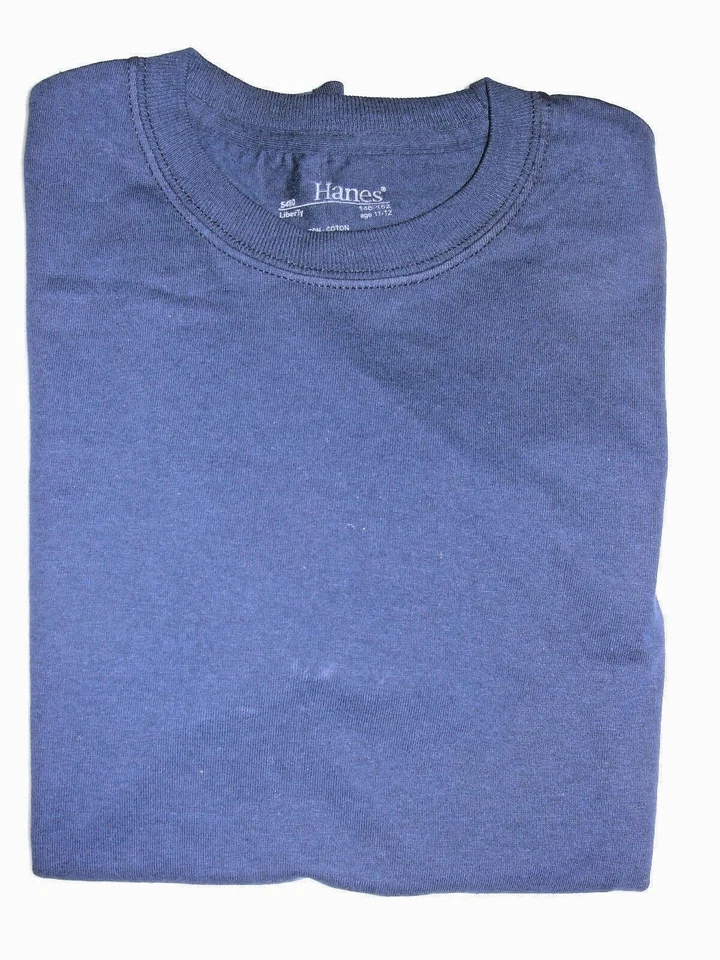 Camiseta Hanes Liber-Ty azul marino cuello redondo para niños - talla 11-12 años - nueva sin etiquetas Foto 1 de 1