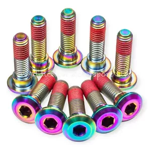 10x Kawasaki Z H2 Rainbow Titanium Front Disc Rotor Bolts Screws with Threadlock - Picture 1 of 3