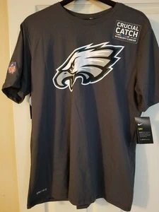 Philadelphia Eagles NFL Nike Crucial Catch Tee Shirt L Anthracite Neu mit Etikett Patch XXL - Bild 1 von 7