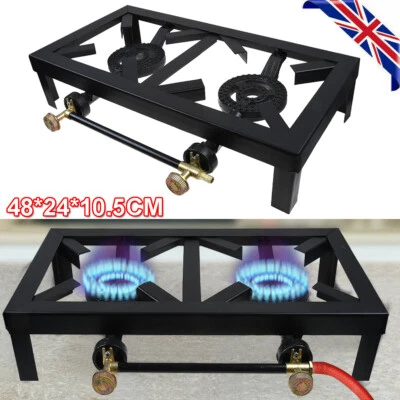Propane LPG Gas Double Burner Cooker Boiling Ring Outdoor Camping Stove Cooker - Image 1 of 4