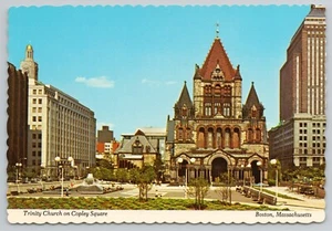 Postal Dexter vintage de la Iglesia de la Trinidad Copley Square Boston Mass MA 4x6 como nueva - Imagen 1 de 2