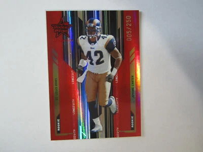 2005 Leaf Rookies & Stars Red Longevity # 200 Jerome Carter Card (B64) # 5/250 - Image 1 of 2