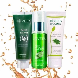Jovees Acne Prone Neem Face Wash 120ml+Cucumber Toner 200ml+Anti Acne Cream 60gm - Picture 1 of 4