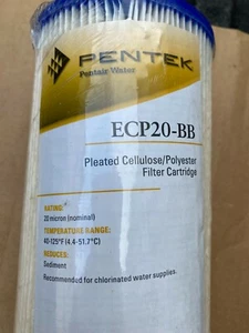 Whole House Pleated Sediment Water Filters (Qty 2) Pentek ECP20-BB 20 Micron - Picture 1 of 4