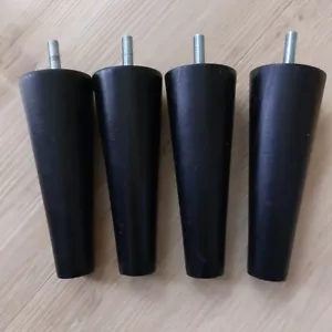IKEA Strandmon Füße, Beine für Sessel oder Hocker, schwarz massives Holz, 14 cm - Bild 1 von 3