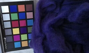 deep blue purple Romney roving for spinning felting fiber arts knit crochet - Picture 1 of 4