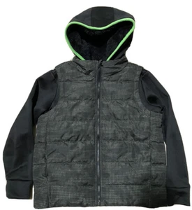Old Navy Kids Boys Hybrid Hoodie Jacket Size Youth XS, Black Green - Picture 1 of 7