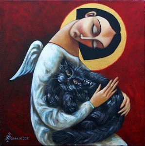 original oil painting CANVAs contemporary ART modern by Vlad Pronkin 2021 CARED - Picture 1 of 7