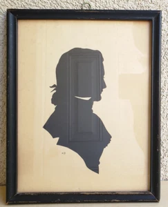 Wood Framed Silhouette Print of Men by Sidney Z Lucas c.1930s/40s - Picture 1 of 9