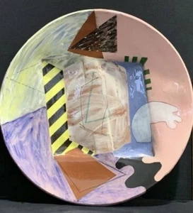 Vintage 1988 Patrick Loughran Art Pottery Abstract Round Platter / Charger 19” - Picture 1 of 5