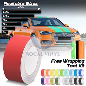 Matte Color Racing Stripes Vinyl Wrap Decals For Audi A4 Stripe 25FT / 50FT Long - Picture 1 of 6