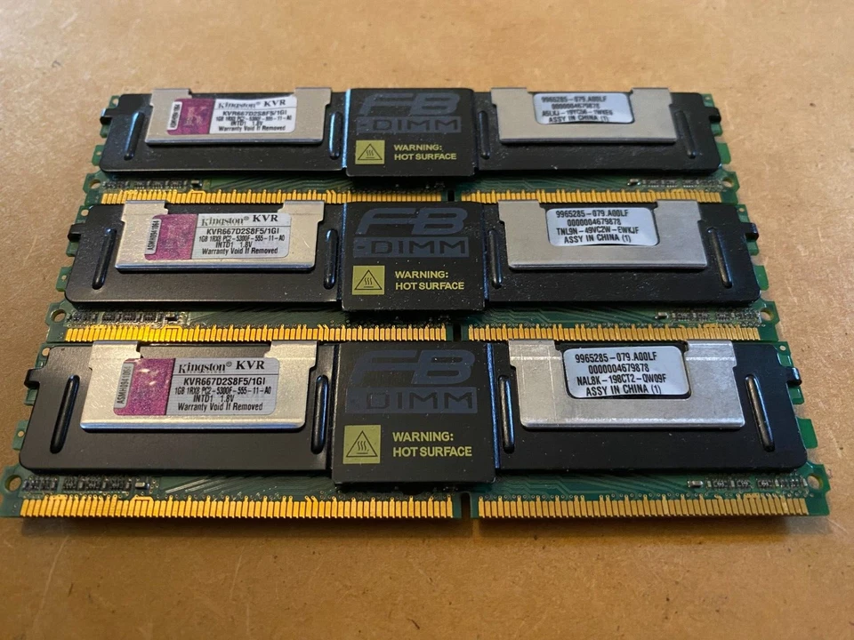 Kingston ValueRAM 3 GB (3 x 1 GB) 1RX8 PC2-5300F CL5 FBDIMM (KVR667D2S8F5/1GI) - Image 1 of 4