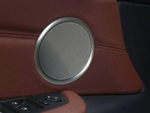 For Bmw X5 E70 06-13 4 - Polished Aluminum rings surrounding the door speakers - Foto 1 di 13