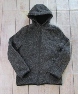 Apt 9 Black Gray Faux Fur Sherpa Lined Jacket Hooded Full Zip Long Sleeve Mens M - Picture 1 of 9
