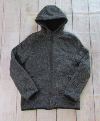 Apt 9 Black Gray Faux Fur Sherpa Lined Jacket Hooded Full Zip Long Sleeve Mens M - Image 1 of 4