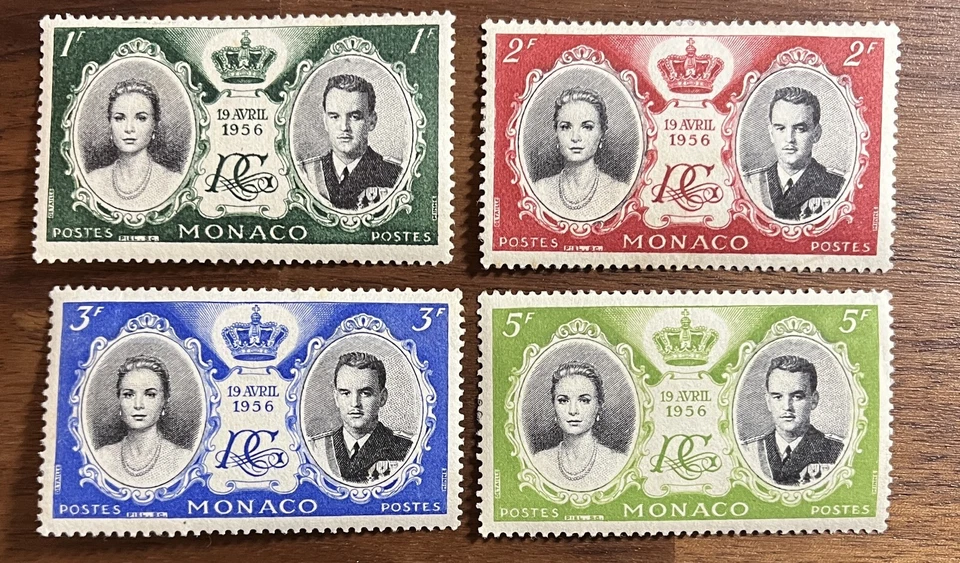 MONACO 1956 - Princess Grace & Prince Rainier Wedding. Scott# 366 Partial set Foto 1 de 1