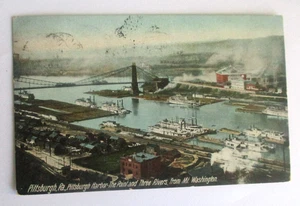 Vintage 1900er Prelinen Postkarte von Pittsburgh, Pa. Pittsburgh Hafen - Bild 1 von 2