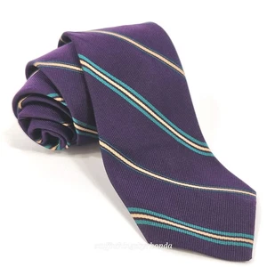 Mallory & Church Pure Italian Silk REPP Tie Purple & Teal Neck Tie 58"X3" - Picture 1 of 7