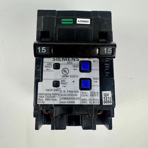 Siemens Q215AFCN 15 Amp 2-Pole QAFN AFCI 10kA Plug-On Neutral Circuit Breaker - Picture 1 of 7