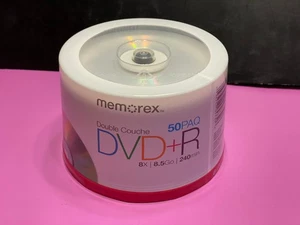 Memorex DVD+R DL 8X 8.5GB 240min - 50PK - NEW Sealed Spindle - Picture 1 of 4