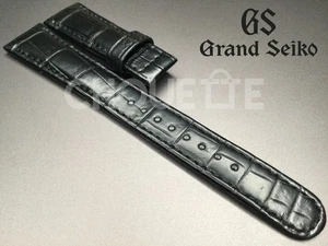 OEM Grand Seiko SBGA093, SBGA293, SBGE027 19mm Black Crocodile Leather Strap - Picture 1 of 8