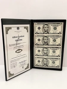 2006  $5 FIVE DOLLAR FOUR UNCUT UNCIRCULATED BANKNOTE SHEET BANKERS VAULT - Picture 1 of 10