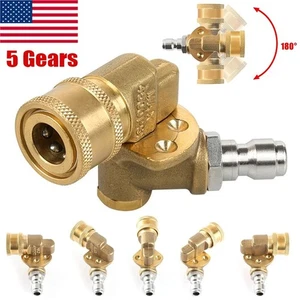 Pivoting Coupler High Pressure Washer 1/4" Quick Connect Rotary Adapter 5 Gears - Picture 1 of 13