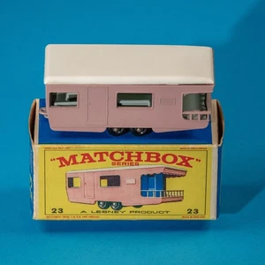 Matchbox Regular Wheels / MB 23 D3  Pink Trailer Caravan / 1965 MIB / Nice Box - Picture 1 of 7