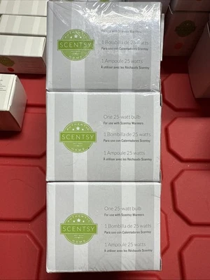 Authentic Scentsy Brand Replacement Light Bulbs 25 Watt 3 Pack NEW SEALED - Image 1 of 3