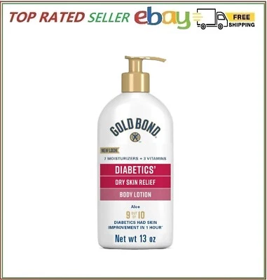 Loción corporal Gold Bond para aliviar la piel seca para diabéticos, 13 oz., con aloe Foto 1 de 4
