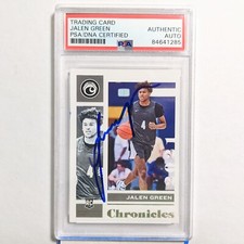 2021-22 Panini Chronicles Draft Picks Jalen Green Rookie Auto PSA DNA autograph