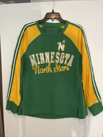 Minnesota New North Stars Women’s Size L  NHL Hockey Sweatshirt Green Pocket Cover