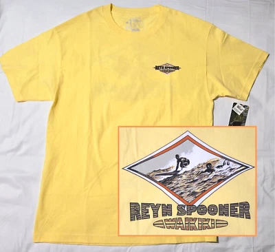 Camiseta REYN SPOONER Para Hombre GRANDE Algodón Amarillo - WAIKIKI Surfer Honolulu Hawaii Foto 1 de 4