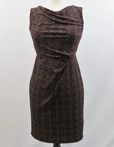 Ann Taylor Brown Multi-Color Sleeveless Gathered Waist Sheath Dress Size 2 NWT - Foto 1 di 5