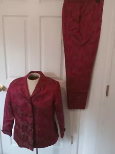 Conjunto de 10 pantalones de traje vintage Susan Bristol forrados de satén Hong Kong Kawaii - Imagen 1 de 13