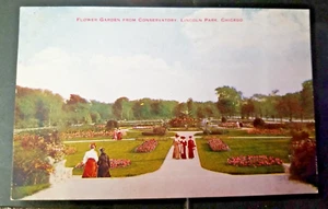 FLOWER GARDENS FROM CONSERVATORY LINCOLN PARK CHICAGO ,Hammon Publishing Co - Picture 1 of 4
