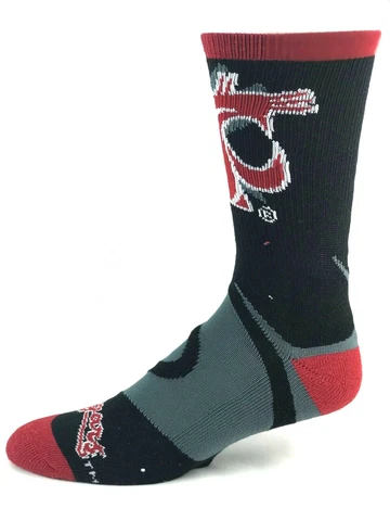 Washington State Cougars Black Red & Gray Zoom Logo Deuce Crew Socks Cover
